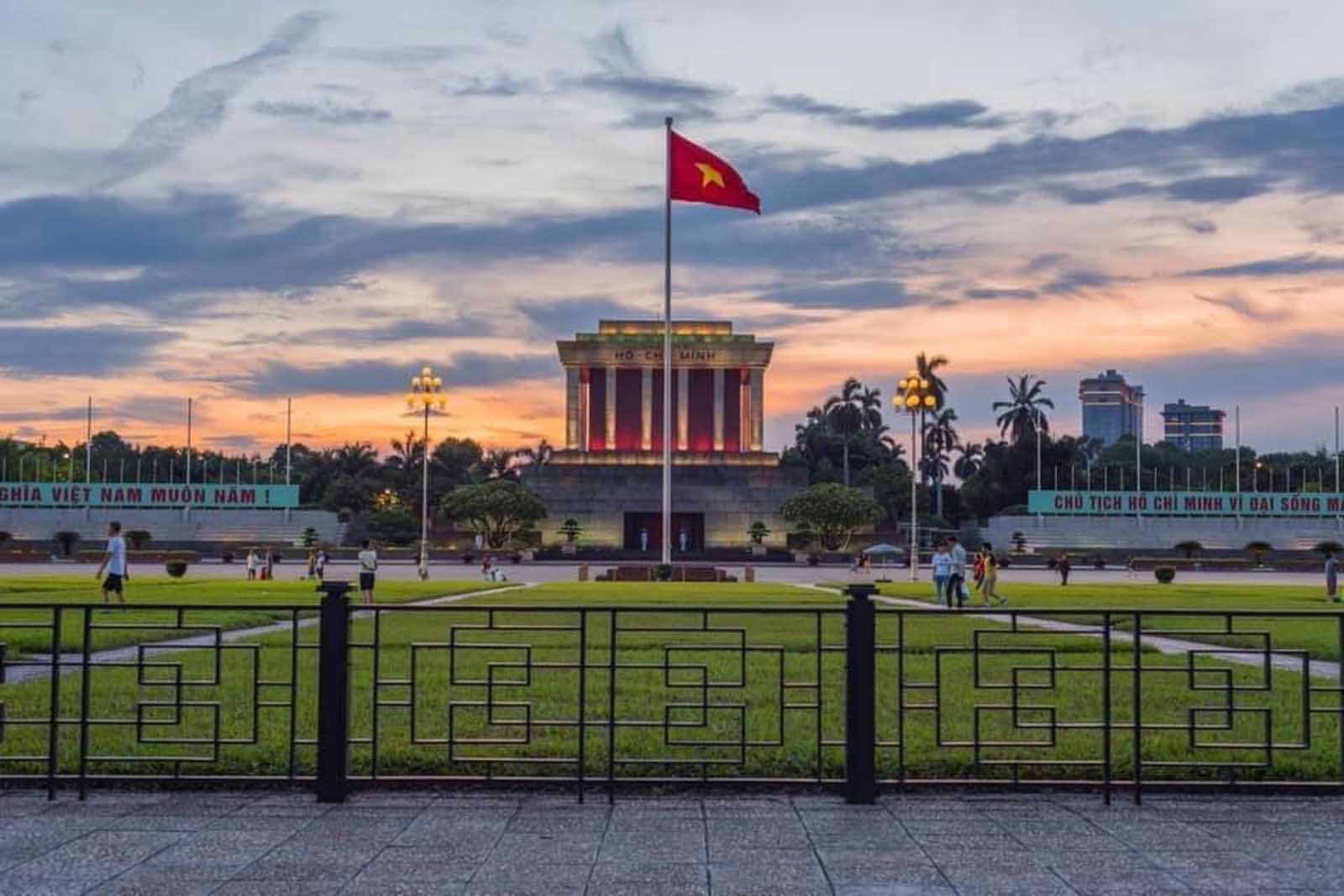 Ho Chi Minh Mausoleum in Hanoi Vietnam